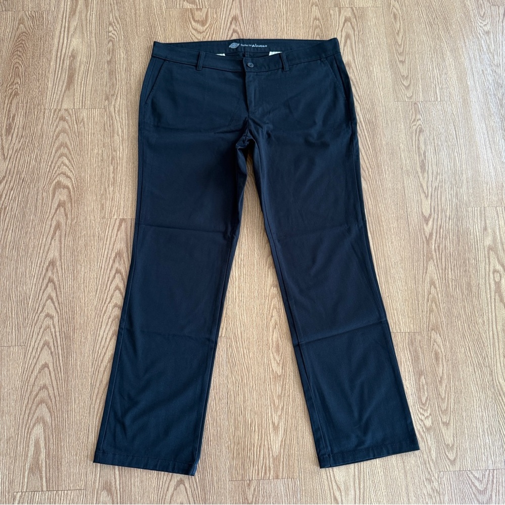 Dickies Crafted For Women Black Cotton Work Pants Straight Fit Size 18R